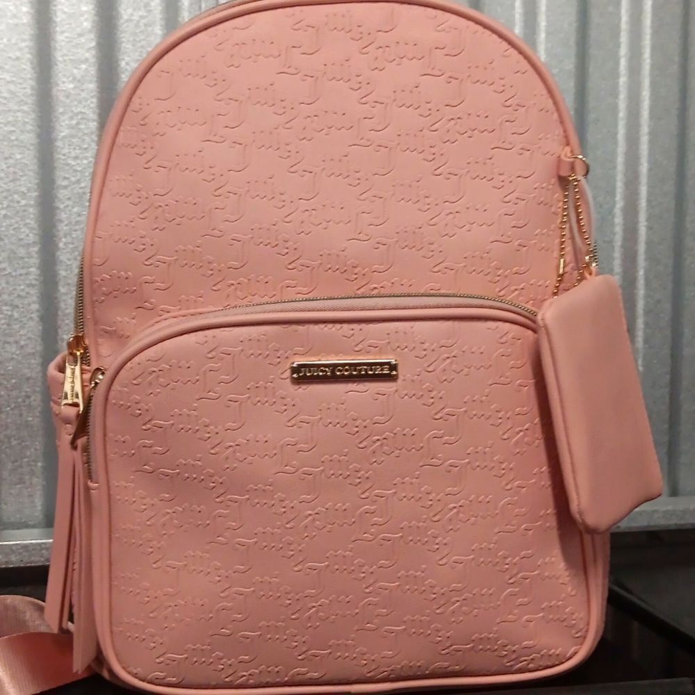 NWT Juicy Couture 15" Bestseller Word Play Backpack & Change Purse